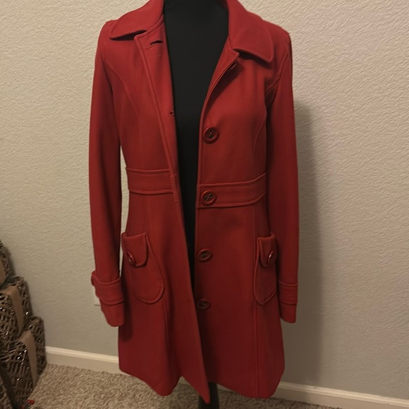 Anthropologie Jackets & Blazers - Anthropology (Tulle) dark red pea coat